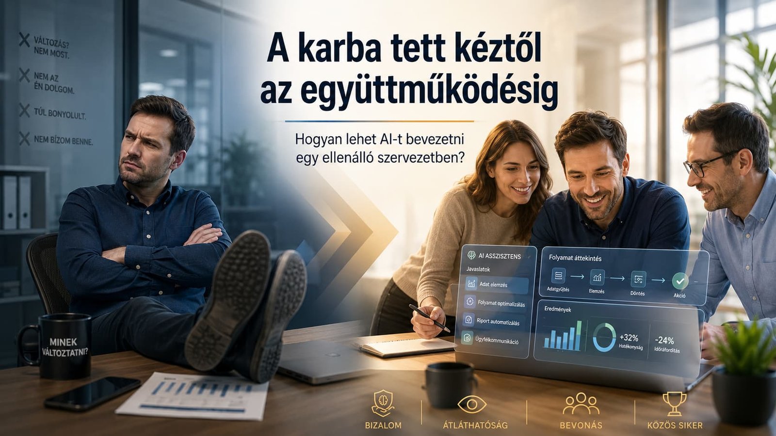 A karba tett kéztől az együttműködésig Hogyan lehet AI-t bevezetni egy ellenálló szervezetben?